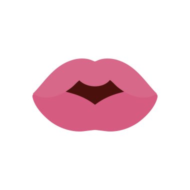 female lips mouth icon on white background