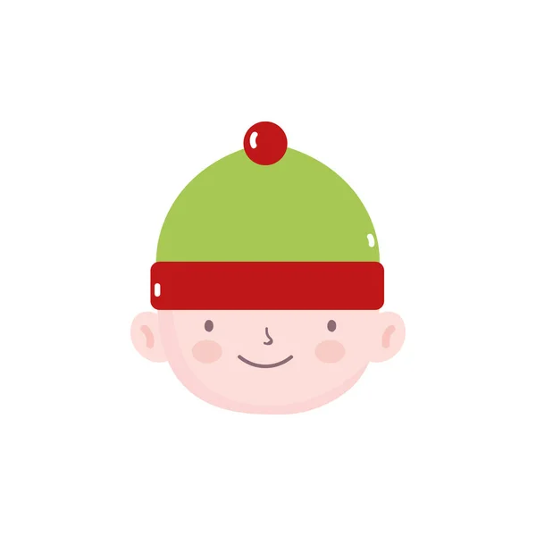 Merry christmas cute helper with hat — Vector de stock