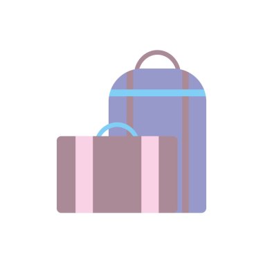 Seyahat vektörü tasarımı için izole çantalar