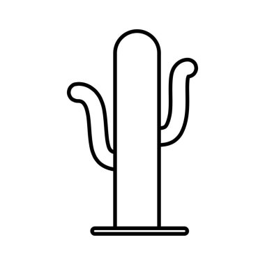 İzole kaktüs ikon vektör tasarımı