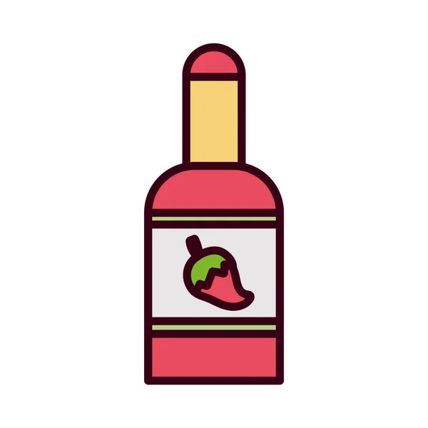 Diseño vectorial de botellas de chilli aisladas en México — Vector de stock