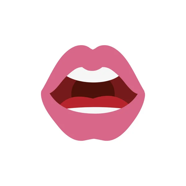 Female lips teeth icon on white background — Stock Vector