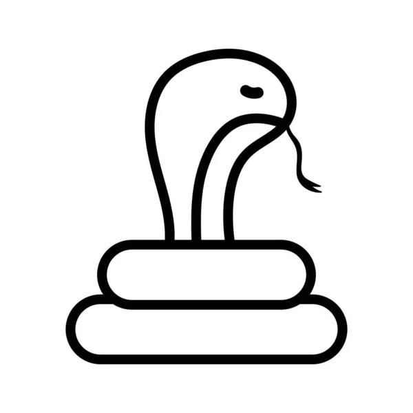 외따로 떨어져 있는 뱀 만화 벡터 디자인 — 스톡 벡터