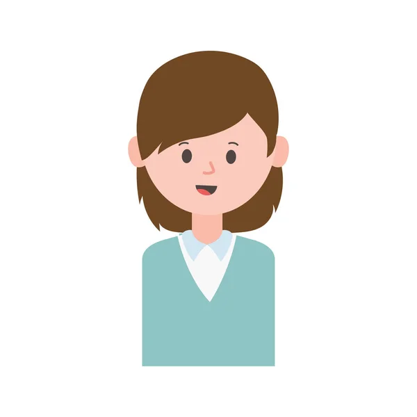 Smiling jeune femme portrait personnage — Image vectorielle