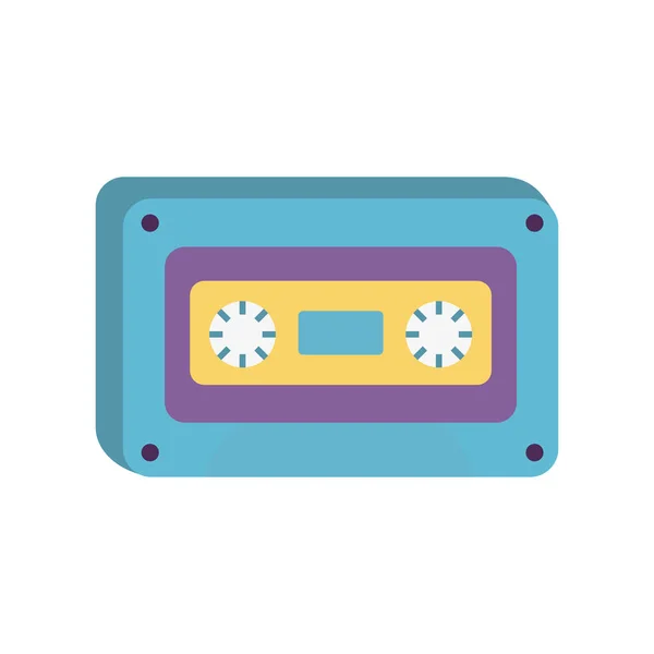Retro klassische Kassette Musik-Ikone auf weißem Hintergrund — Stockvektor