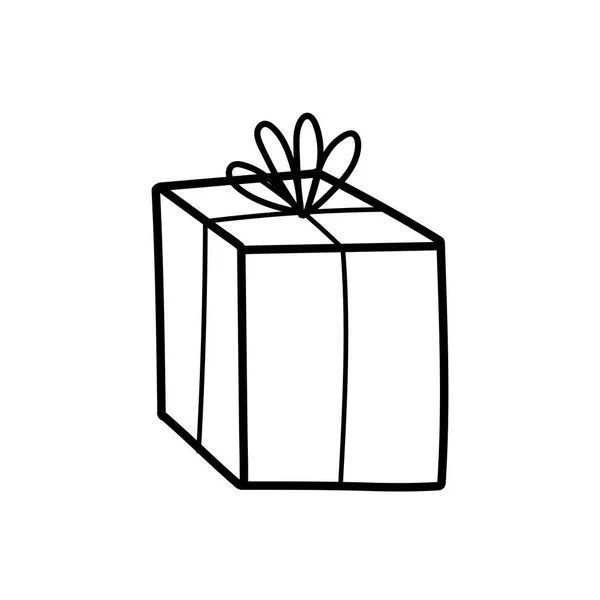Dekorativa presentförpackning överraskning prydnad ikon tjock linje — Stock vektor