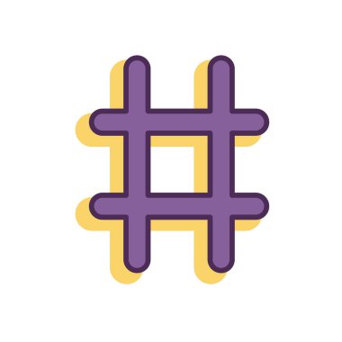 Beyaz arkaplanda hashtag sosyal medya simgesi