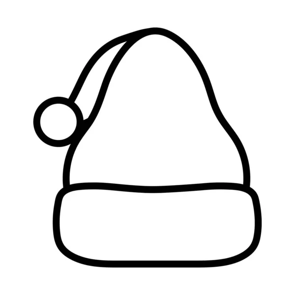 Feliz Natal celebração chapéu de santa linha grossa — Vetor de Stock