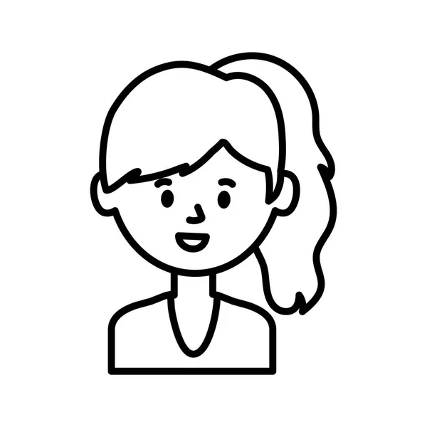 Mujer avatar diseño vectorial persona — Vector de stock