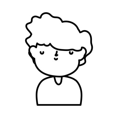 Küçük çocuk çizgi film karakteri kalın çizgi