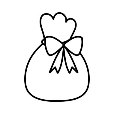 Yay süslemeli mutlu noel çantaları kalın çizgi