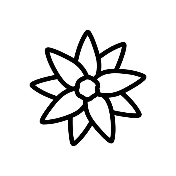Květinová dekorace příroda na bílém pozadí tlustá čára — Stockový vektor