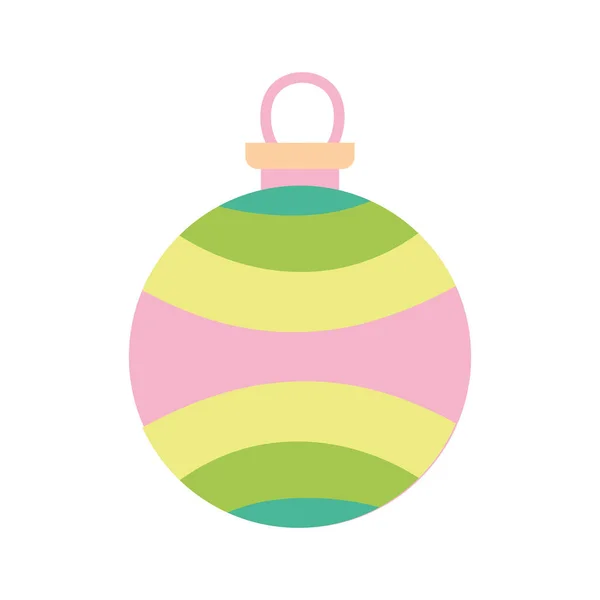 Καλά Χριστούγεννα εορτασμός χρωματιστή μπάλα διακόσμηση — Διανυσματικό Αρχείο