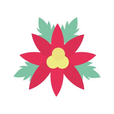 Mutlu noeller. Çiçek puantiyesi dekorasyonu.