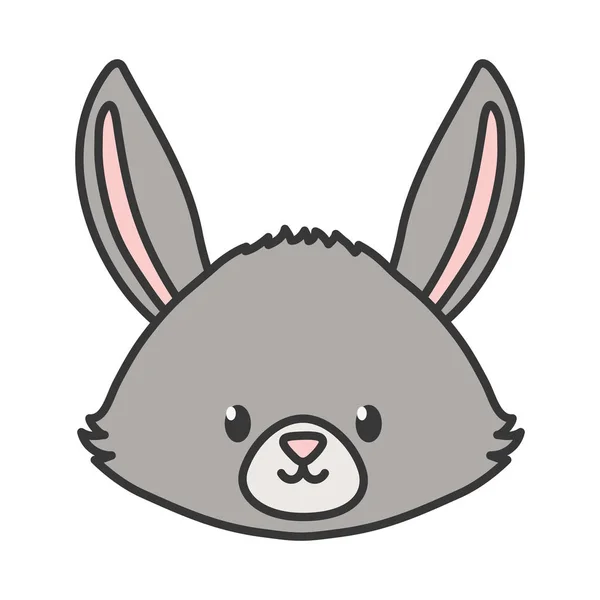 Cute rabbit head animal on white background — Stock Vector