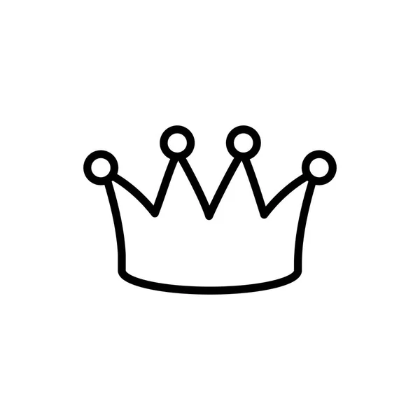 Icono de monarquía de corona sobre fondo blanco línea gruesa — Vector de stock