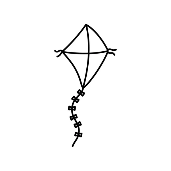 Kite jouet à vent icône récréative — Image vectorielle