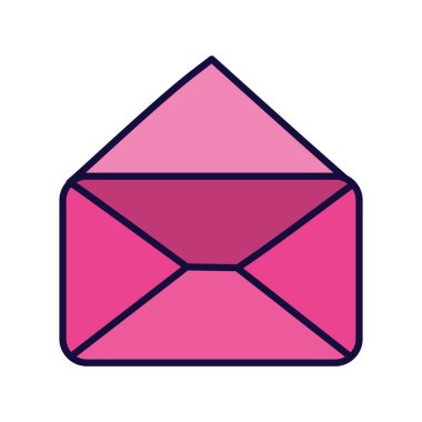 pembe açık zarf ileti e- posta simgesi