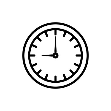 Beyaz arkaplan kalınlığında yuvarlak saat saat simgesi