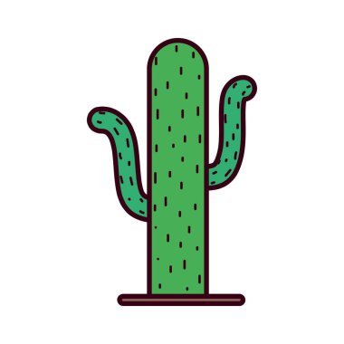 İzole kaktüs ikon vektör tasarımı