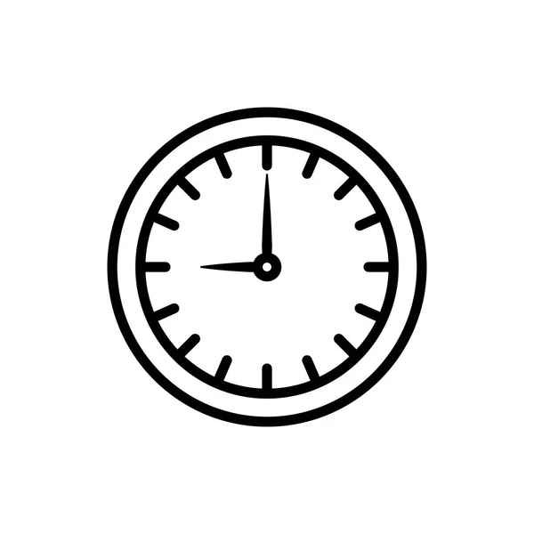 흰색 배경의 두꺼운 선 위에 둥근 시계 시간 아이콘 — 스톡 벡터