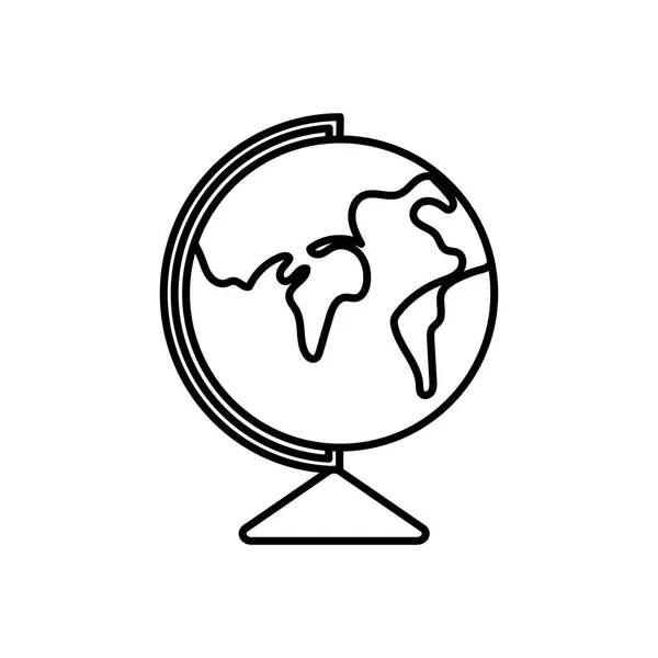 Escola globo geografia aprendizagem online ícone linha grossa — Vetor de Stock