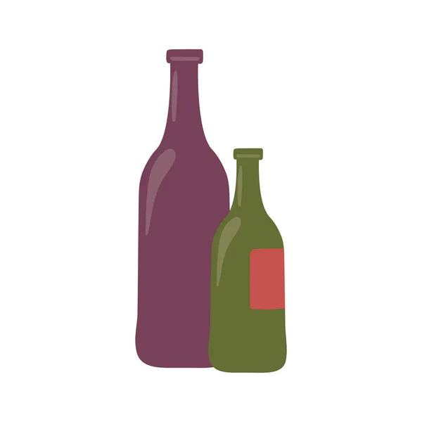 Μεμονωμένες φιάλες κρασιού σχεδιασμός φορέα — Διανυσματικό Αρχείο