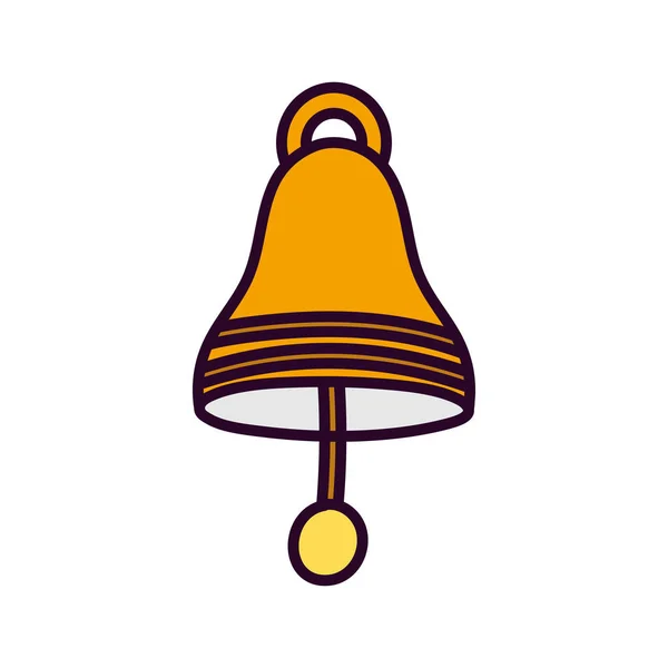 Campana de oro jingle icono de objeto sobre fondo blanco — Vector de stock