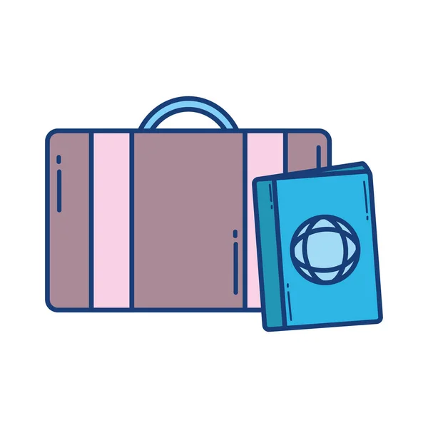 Diseño vectorial de bolsas aisladas y pasaportes — Vector de stock