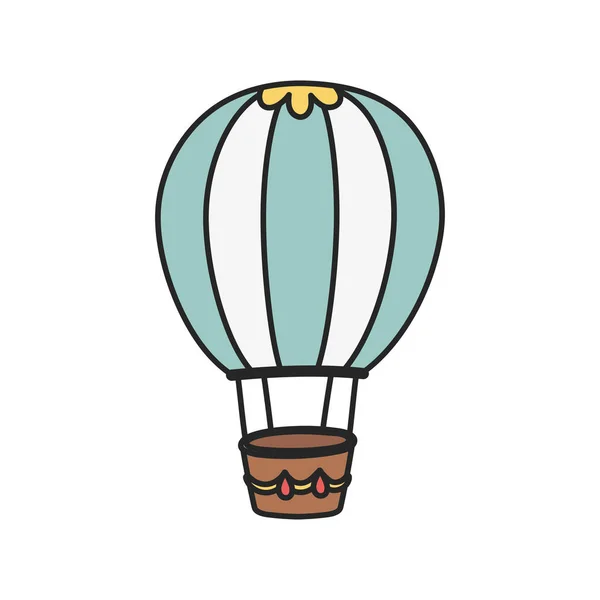 Heißluftballon Freizeit Abenteuer Transport-Ikone — Stockvektor