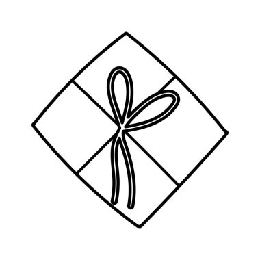 Dekoratif hediye kutusu süslemesi kalın çizgi