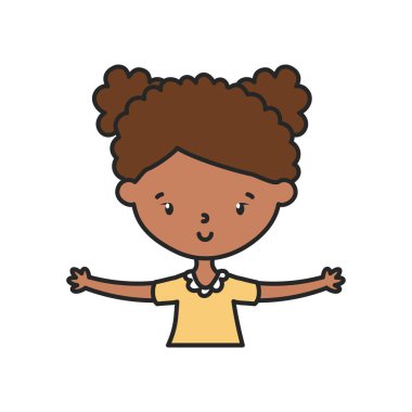 İzole kız çizgi film vektör tasarımı