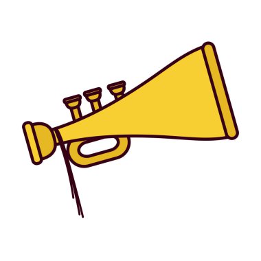 İzole trompet enstrüman vektör tasarımı