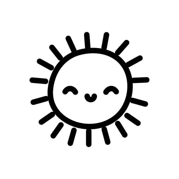 Engraçado sol tempo desenho animado ícone —  Vetores de Stock