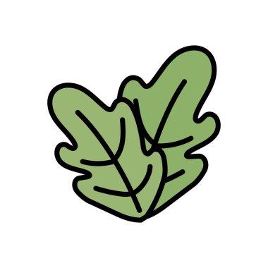 İzole edilmiş yaprak ikon vektör tasarımı