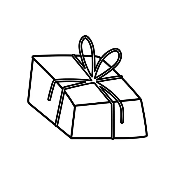Dekoratif hediye kutusu süslemesi kalın çizgi — Stok Vektör