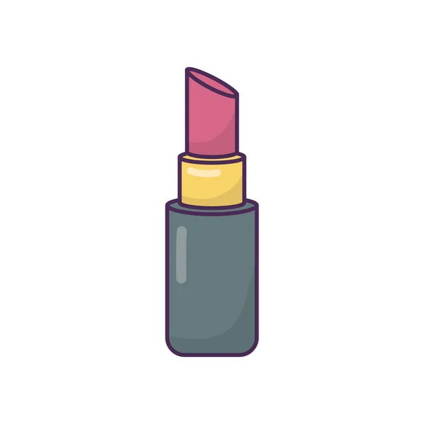 Lipstick makeup cosmetic icon on white background — Stock Vector