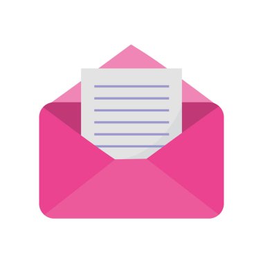 Pembe açık zarf mektup e- posta simgesi