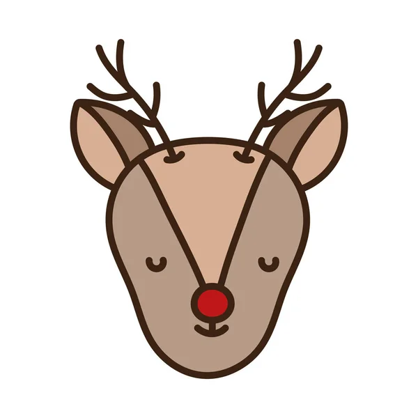 Cute deer head cartoon icon — Διανυσματικό Αρχείο
