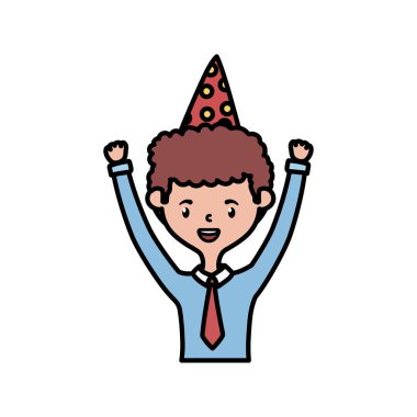 Doğum günü şapkası vektör tasarımlı adam