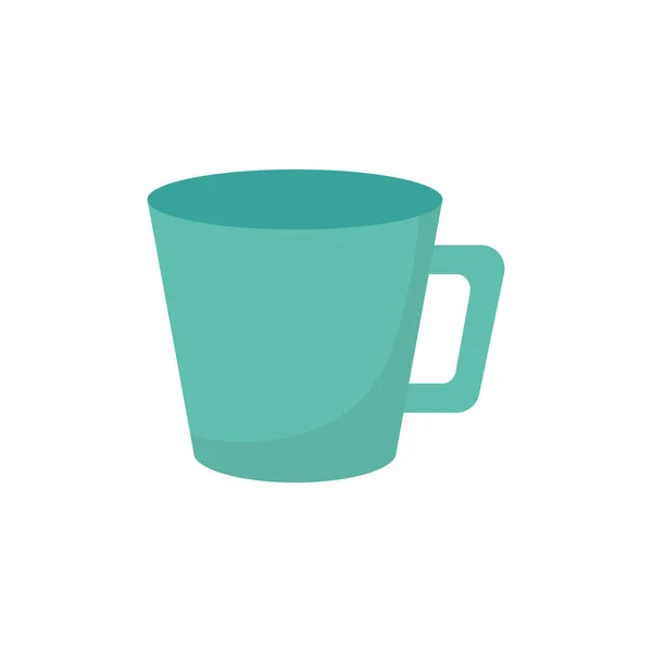 Green coffee cup ceramic icon — Stockvektor