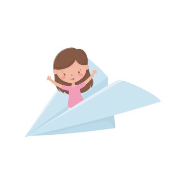 İzole kız çizgi film vektör tasarımı