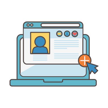 laptop click website social media icon