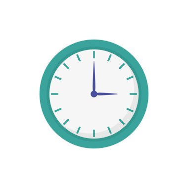 round clock time hour icon on white background
