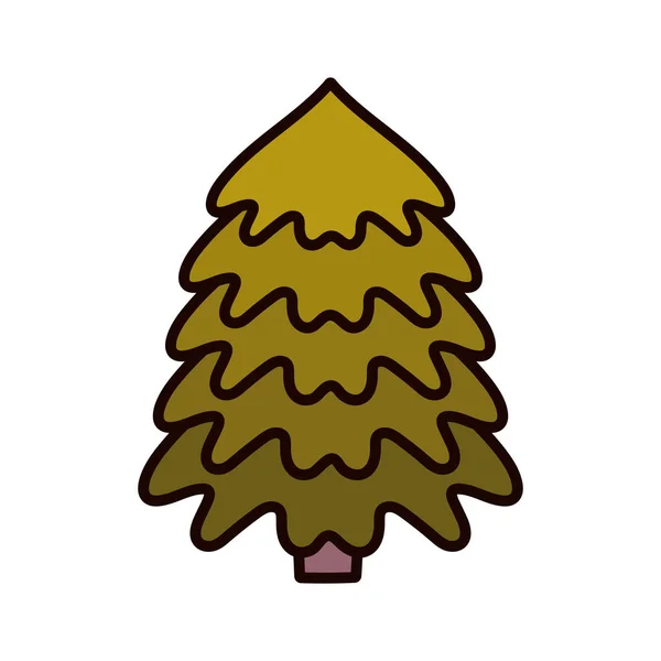 Pine tree nature icon on white background — 图库矢量图片