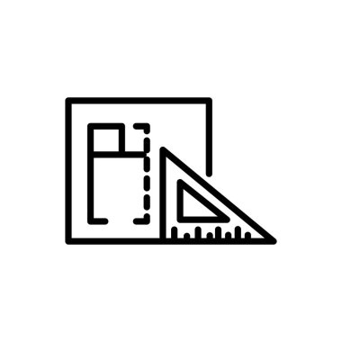 planning triangle ruler architecture icon line style