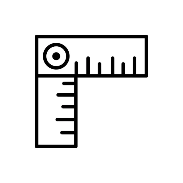 Square ruler architecture icon line style — Image vectorielle