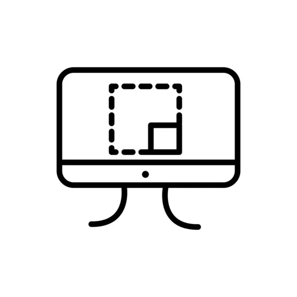 Computer design plan architecture icon line style — Stock vektor