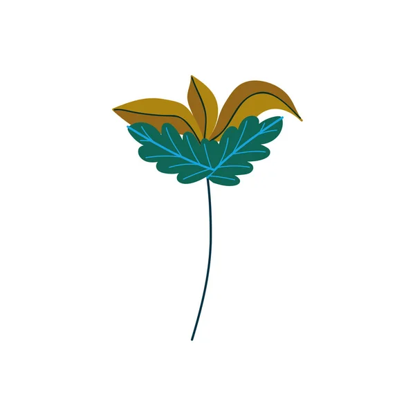 Branch leaves foliage decoration icon — Stock Vector