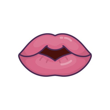 female lips mouth icon on white background